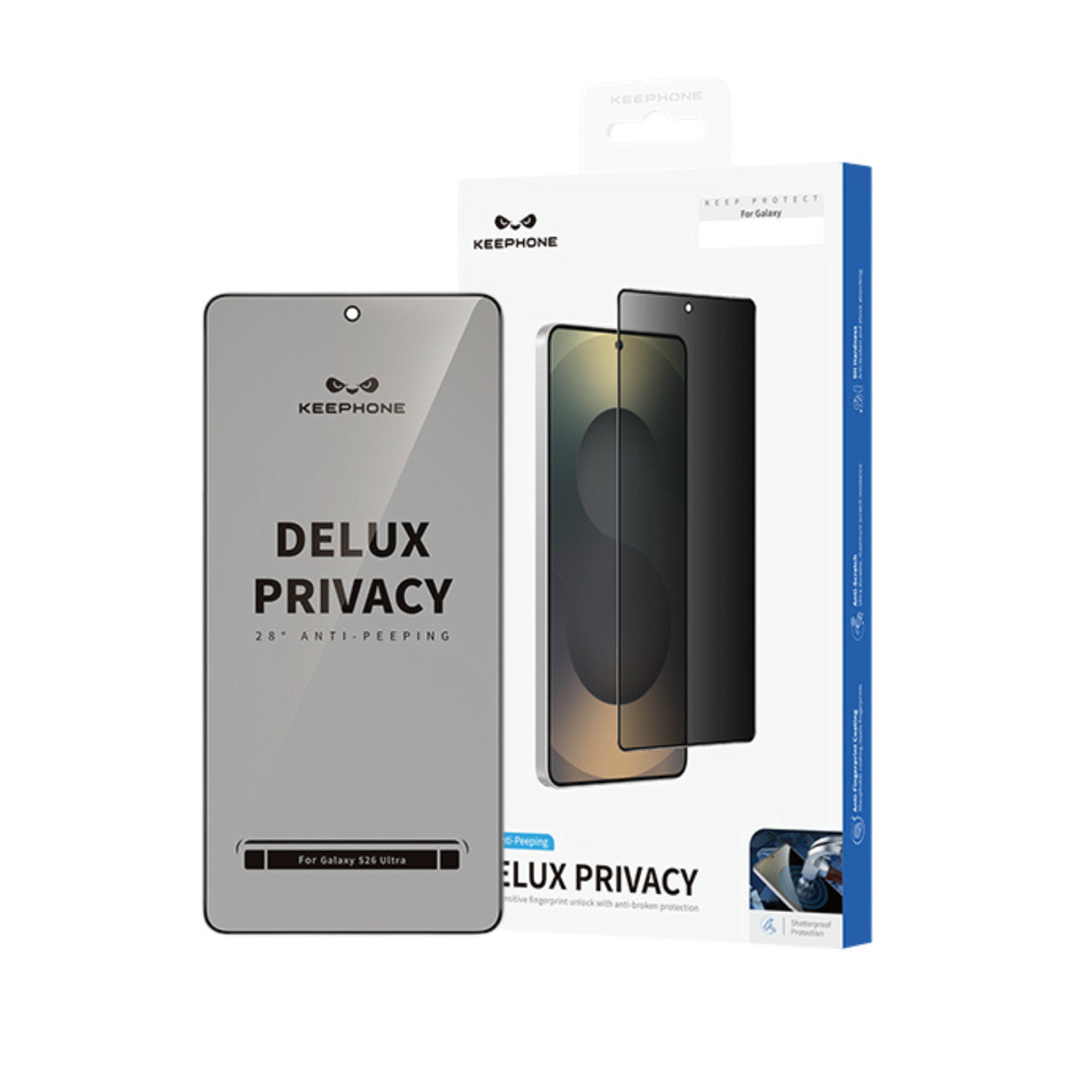 Keephone Samsung Galaxy S26 Ultra Delux Privacy 2.5D Hayalet Cam Ekran Koruyucu